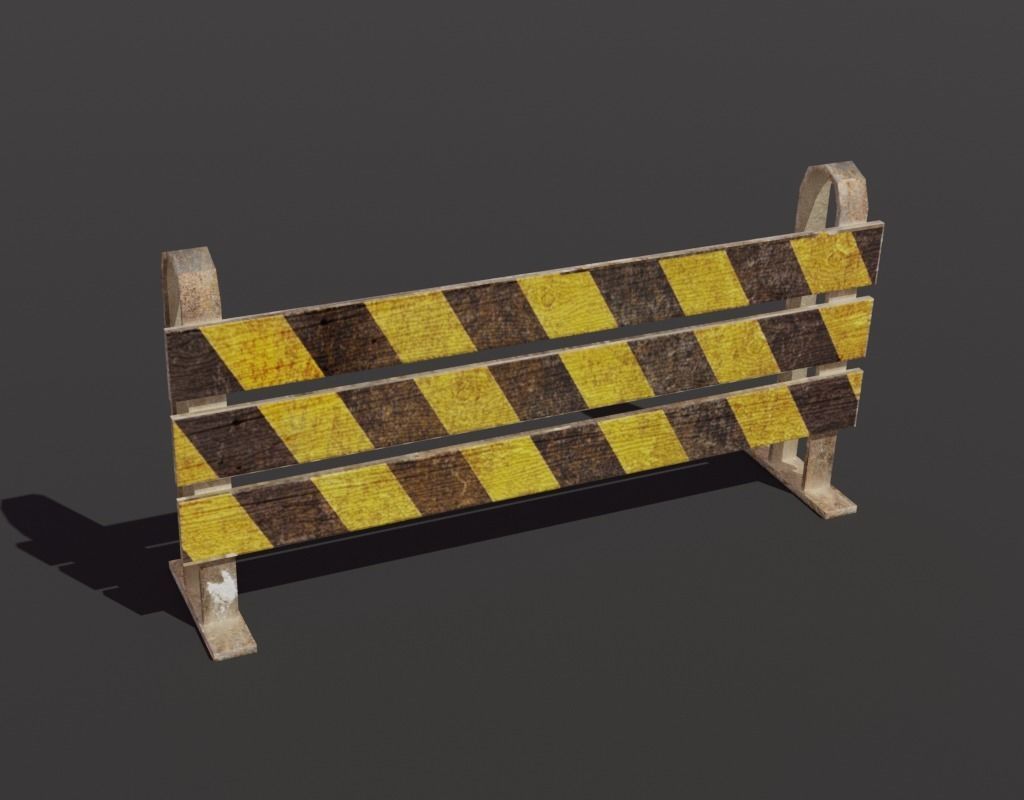 street old rusty fences - gameready Low-poly 3D model_1