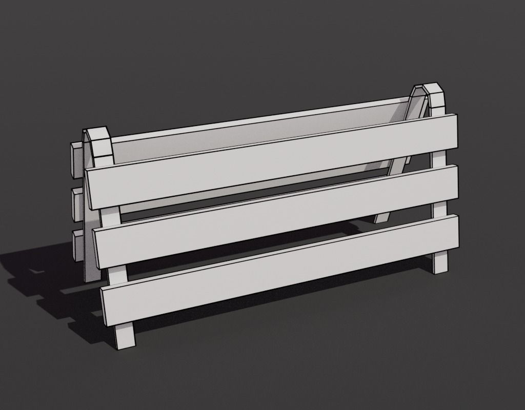 street old rusty fences - gameready Low-poly 3D model_8