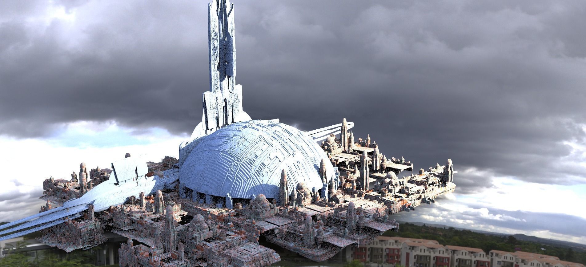 The Future City Kit bash 3D model_1