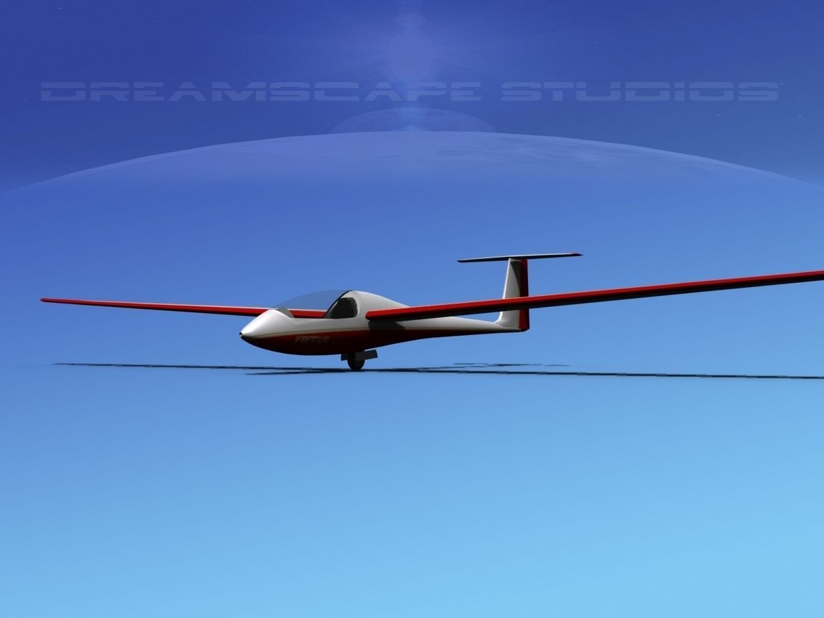 Venture Sailplane Low-poly 3D model_1