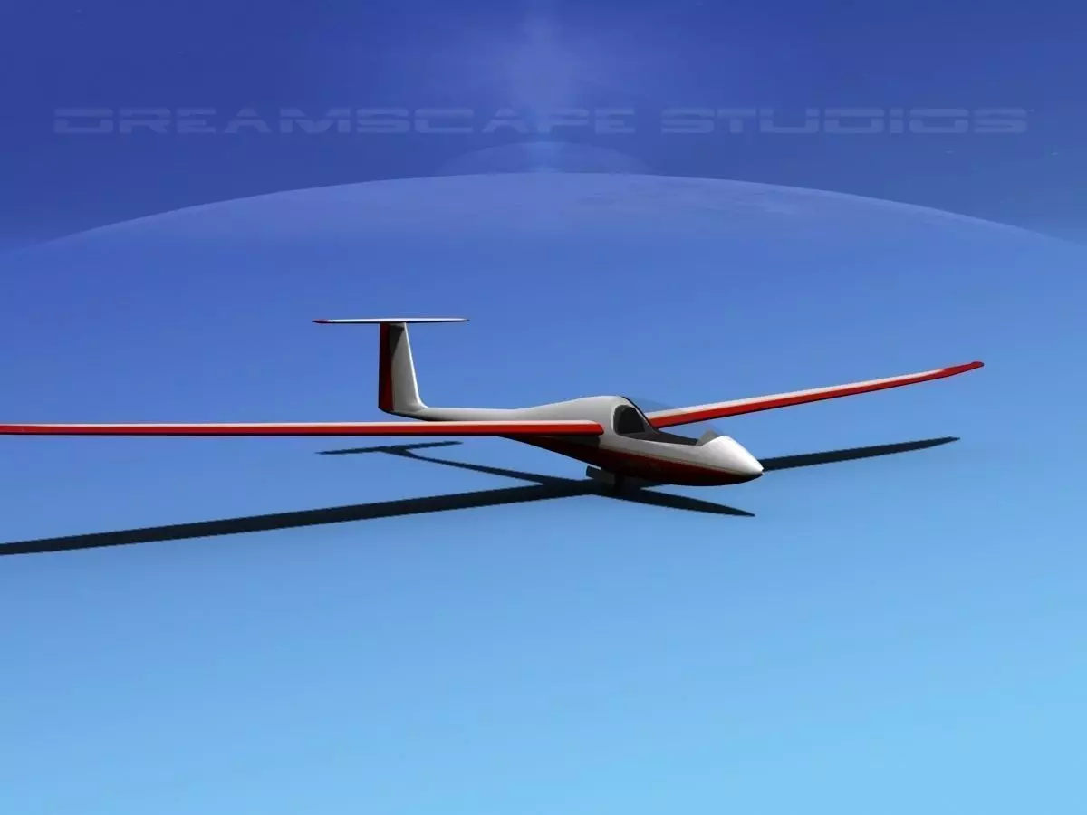 Venture Sailplane Low-poly 3D model_0