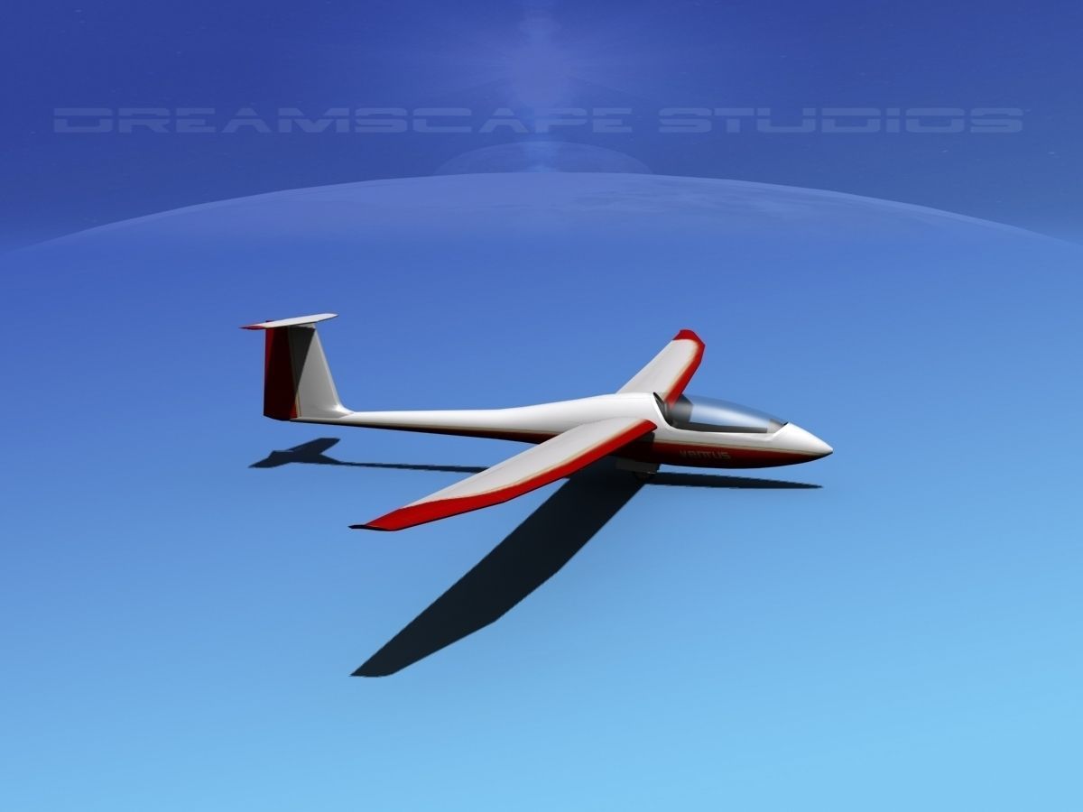 Venture Sailplane Low-poly 3D model_3
