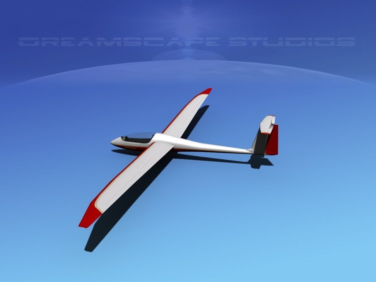 Venture Sailplane Low-poly 3D model_8