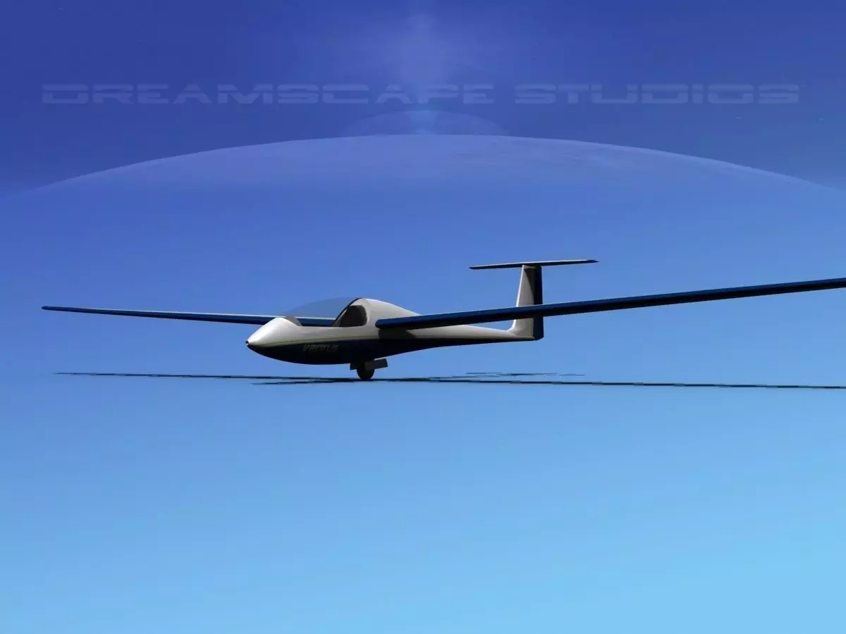 Venture Sailplane Low-poly 3D model_0