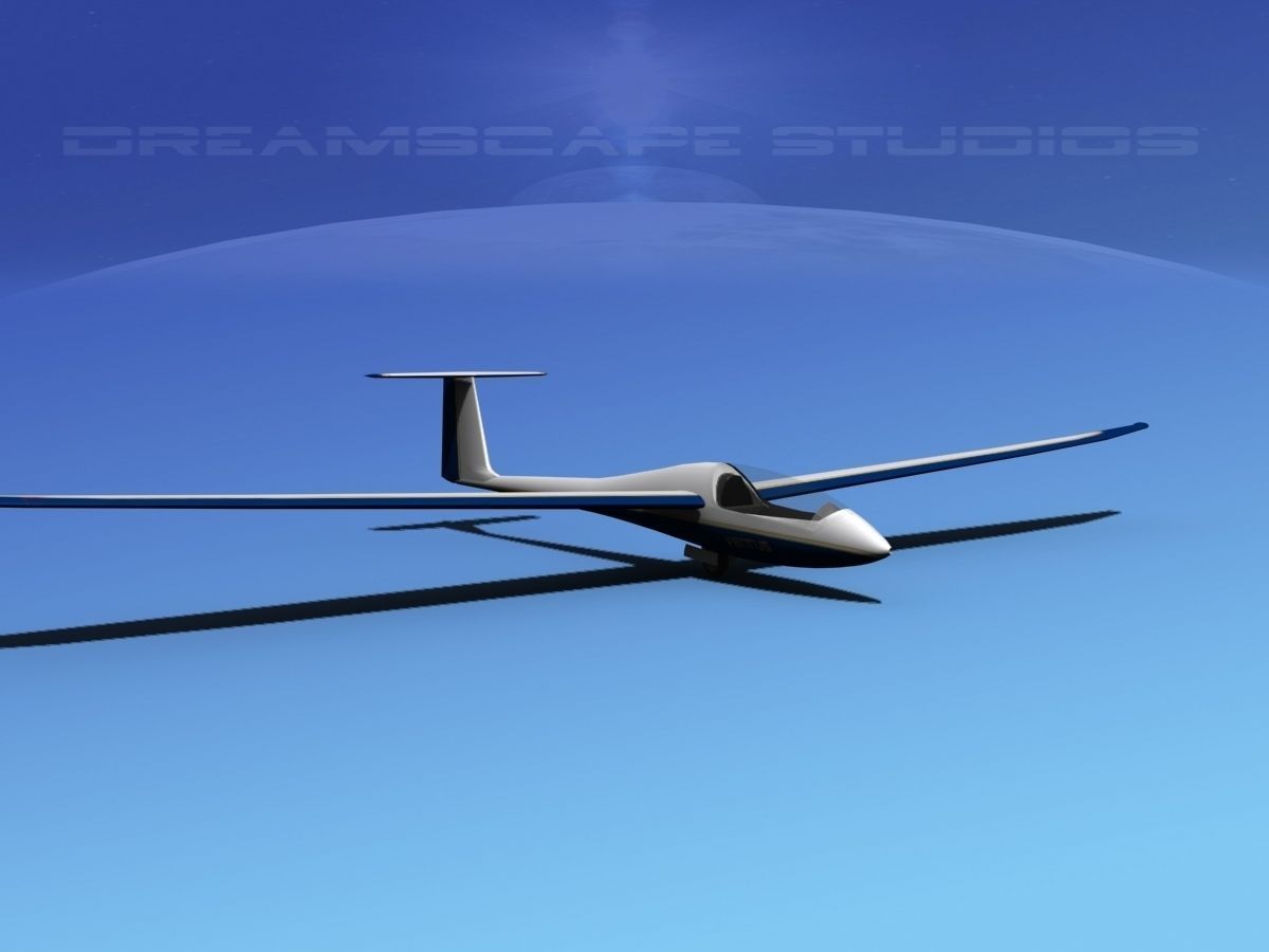 Venture Sailplane Low-poly 3D model_2