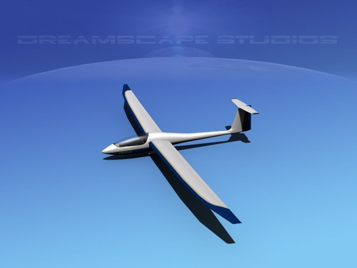 Venture Sailplane Low-poly 3D model_9