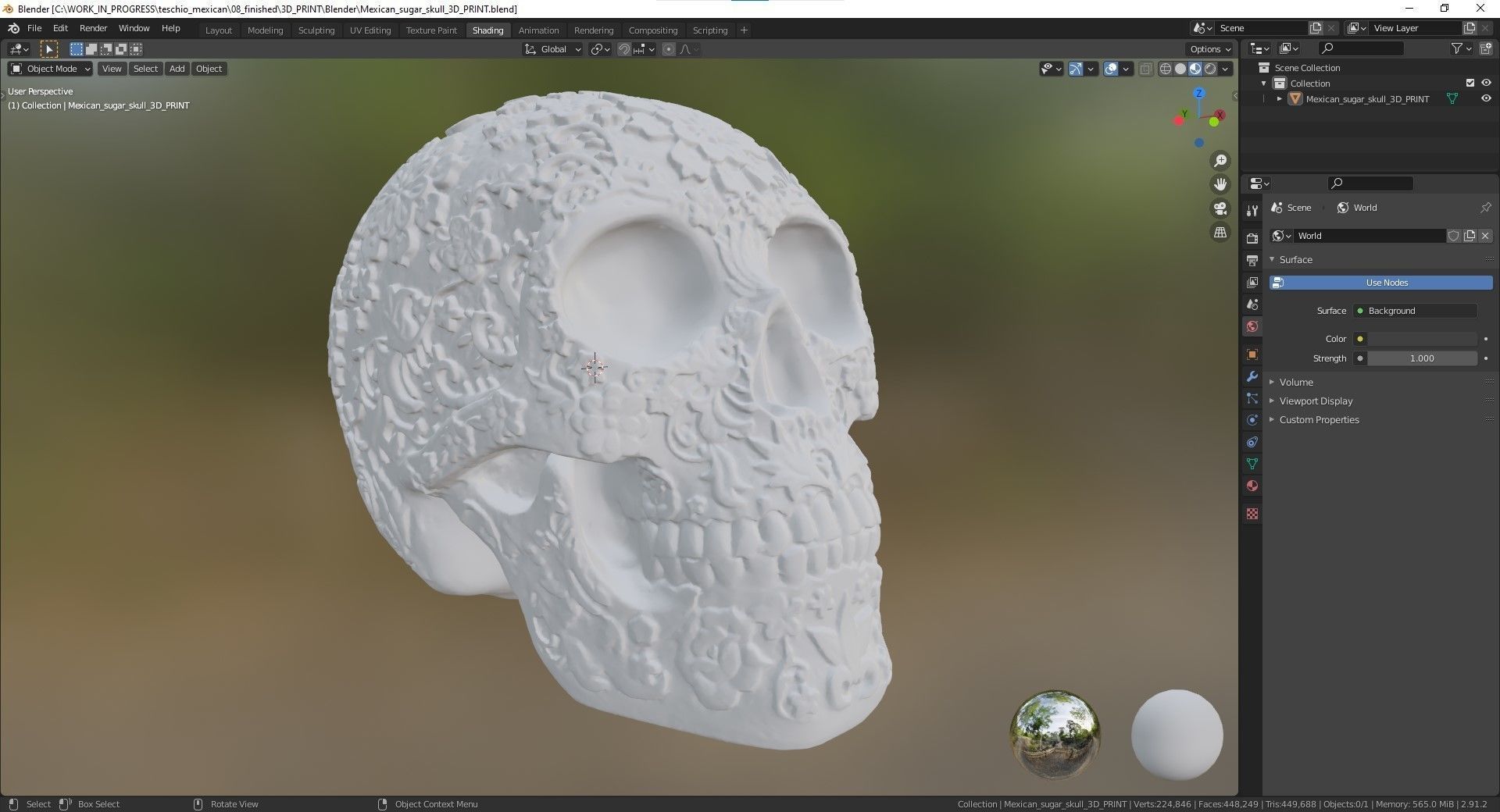 Mexican ethnic sugar skull 3D print model_13