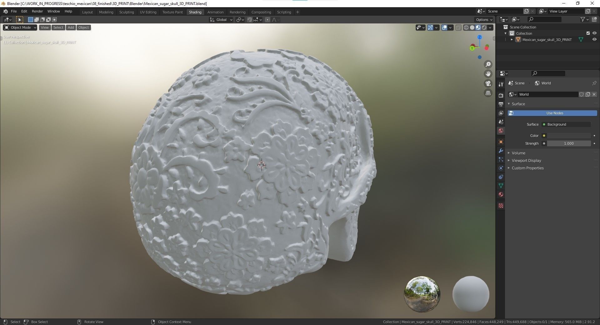 Mexican ethnic sugar skull 3D print model_14