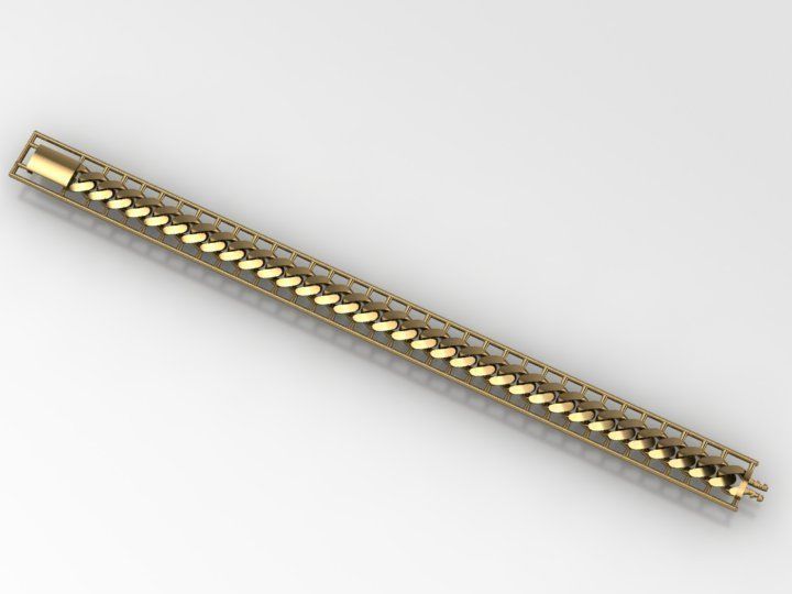 7MM Fusion Cuban Link Chain Bracelet 3D print model_3