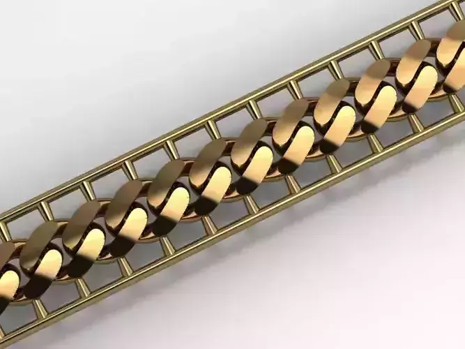 7MM Fusion Cuban Link Chain Bracelet 3D print model