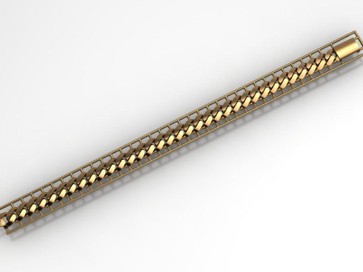 7MM Fusion Cuban Link Chain Bracelet 3D print model_4