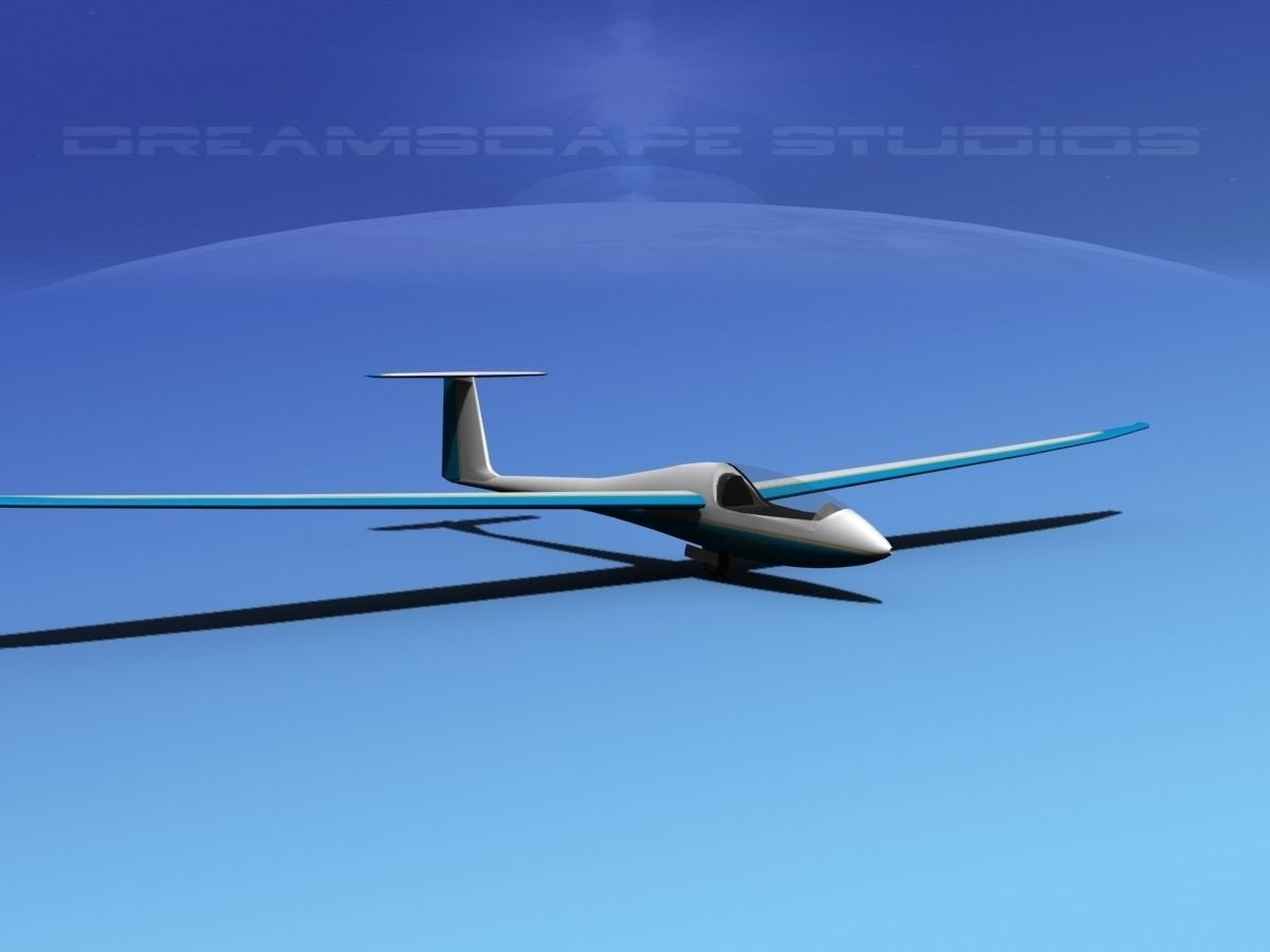 Venture Sailplane Low-poly 3D model_2