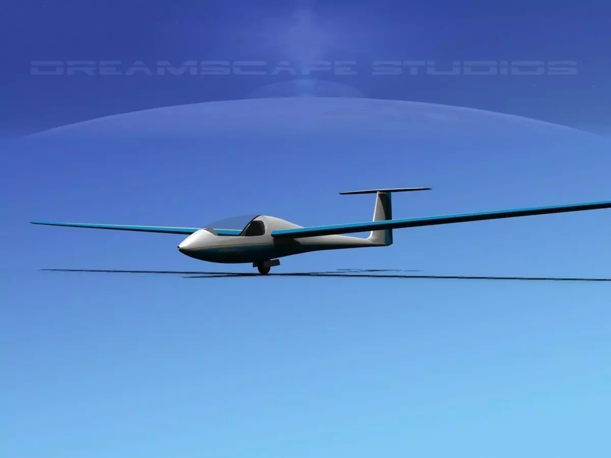 Venture Sailplane Low-poly 3D model_0
