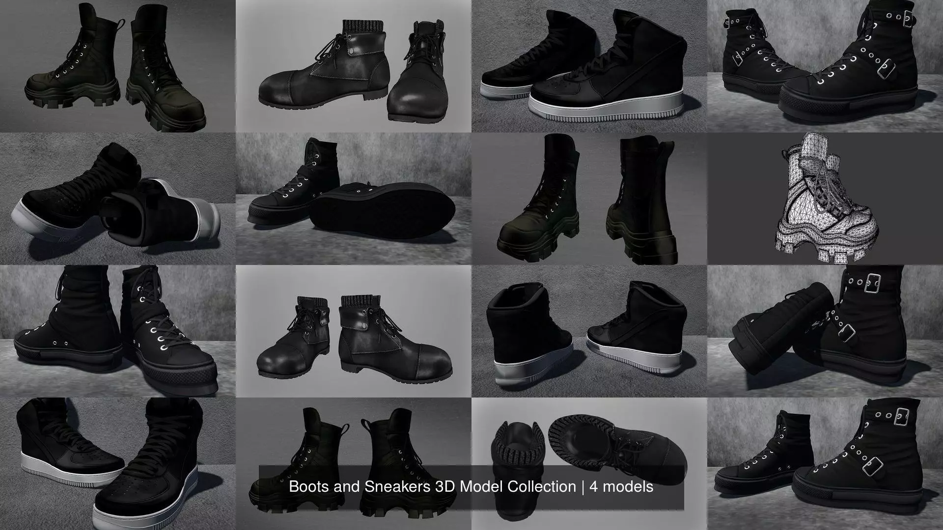 Boots and Sneakers 3D Model Collection _0
