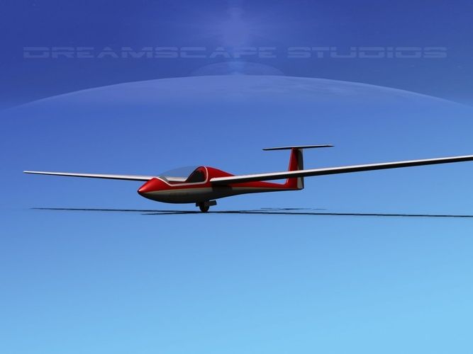 Venture Sailplane  V07 Low-poly 3D model