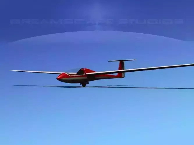 Venture Sailplane  V07 Low-poly 3D model