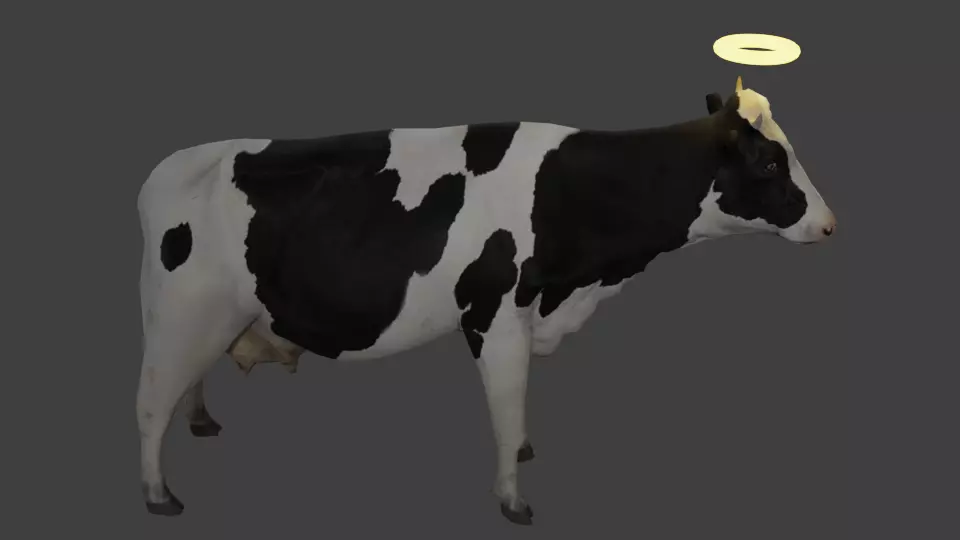 cow Game Ready FBX Low-poly 3D model Low-poly with halo 3D model_0