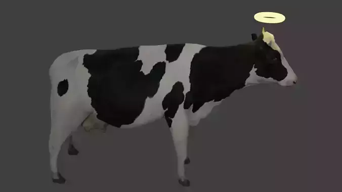 cow Game Ready FBX Low-poly 3D model Low-poly with halo 3D model