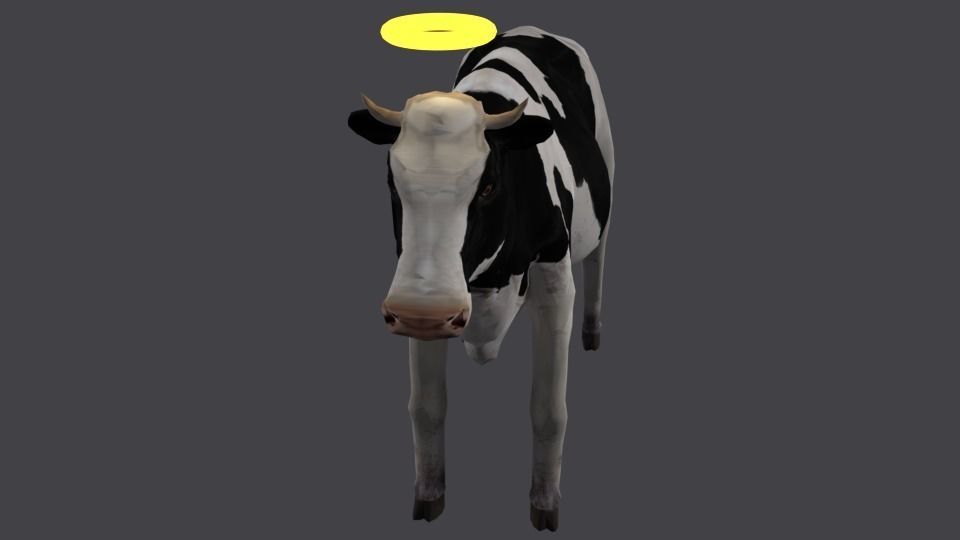 cow Game Ready FBX Low-poly 3D model Low-poly with halo 3D model_1