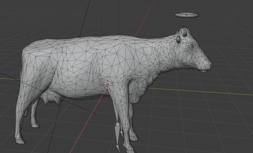 cow Game Ready FBX Low-poly 3D model Low-poly with halo 3D model_4