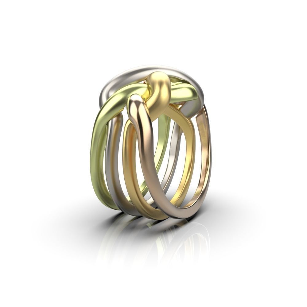 Puzzle ring 3D print model_3