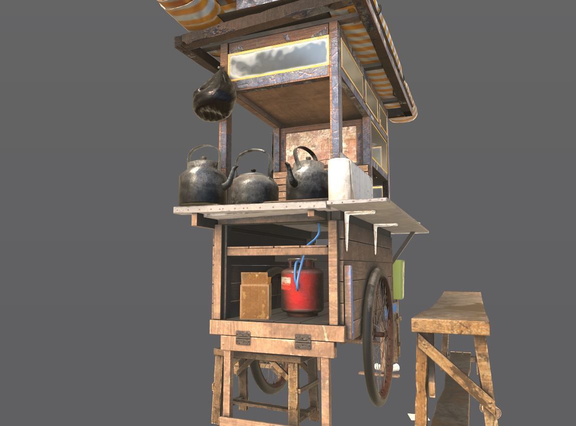 Street Food Cart 3D model_12