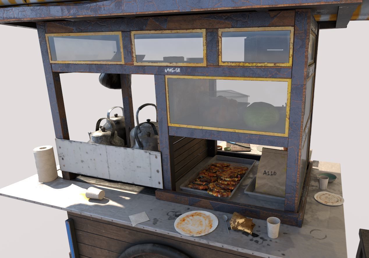 Street Food Cart 3D model_4