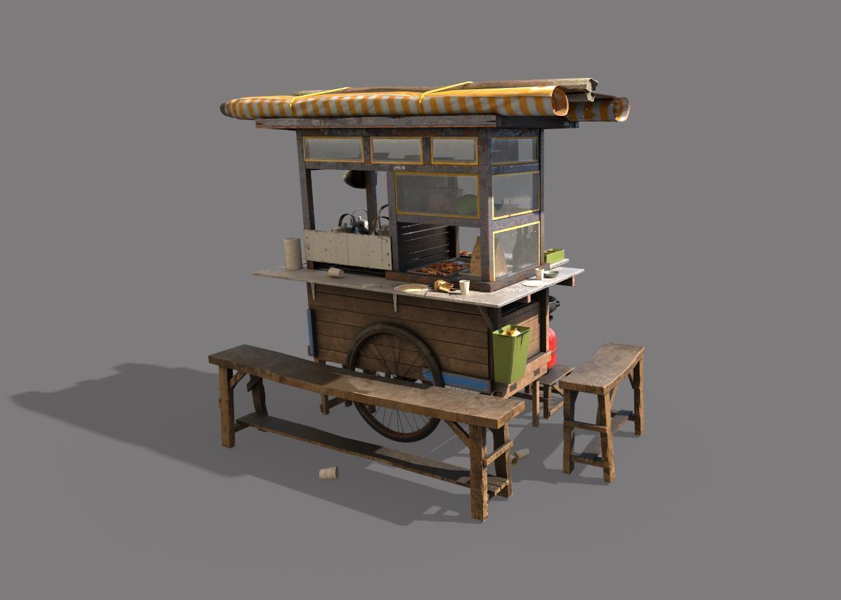 Street Food Cart 3D model_5