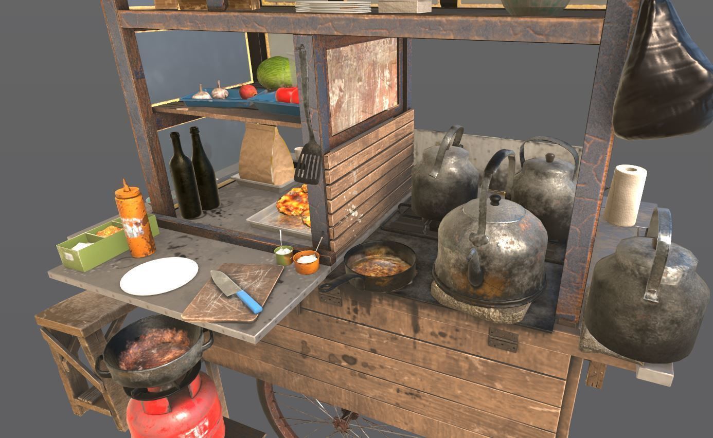 Street Food Cart 3D model_10