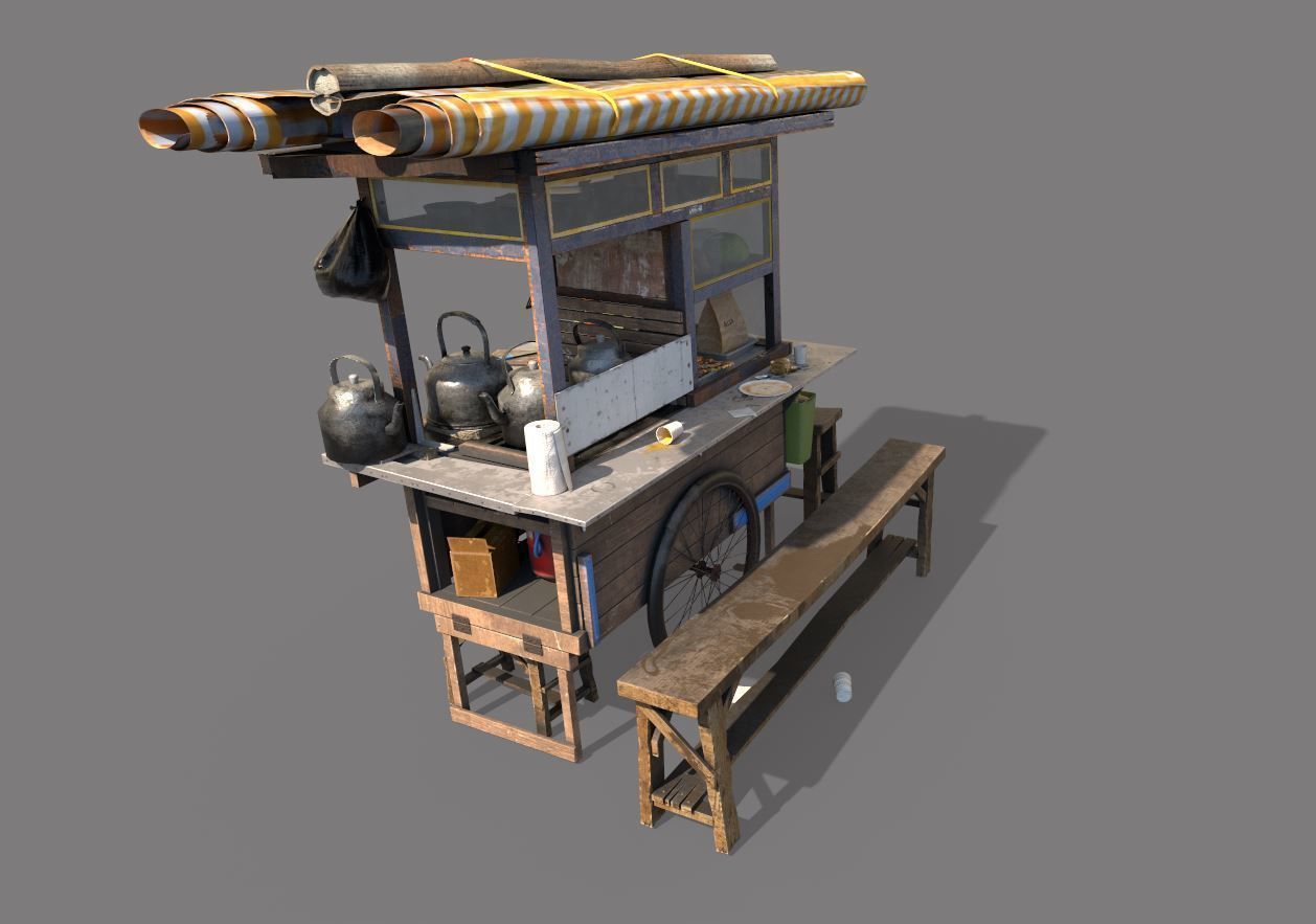 Street Food Cart 3D model_6