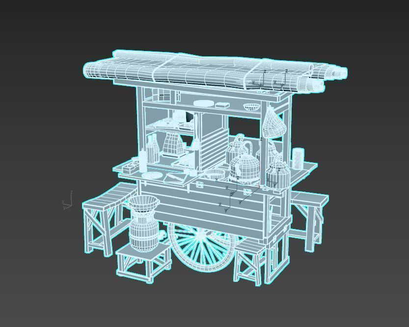 Street Food Cart 3D model_17