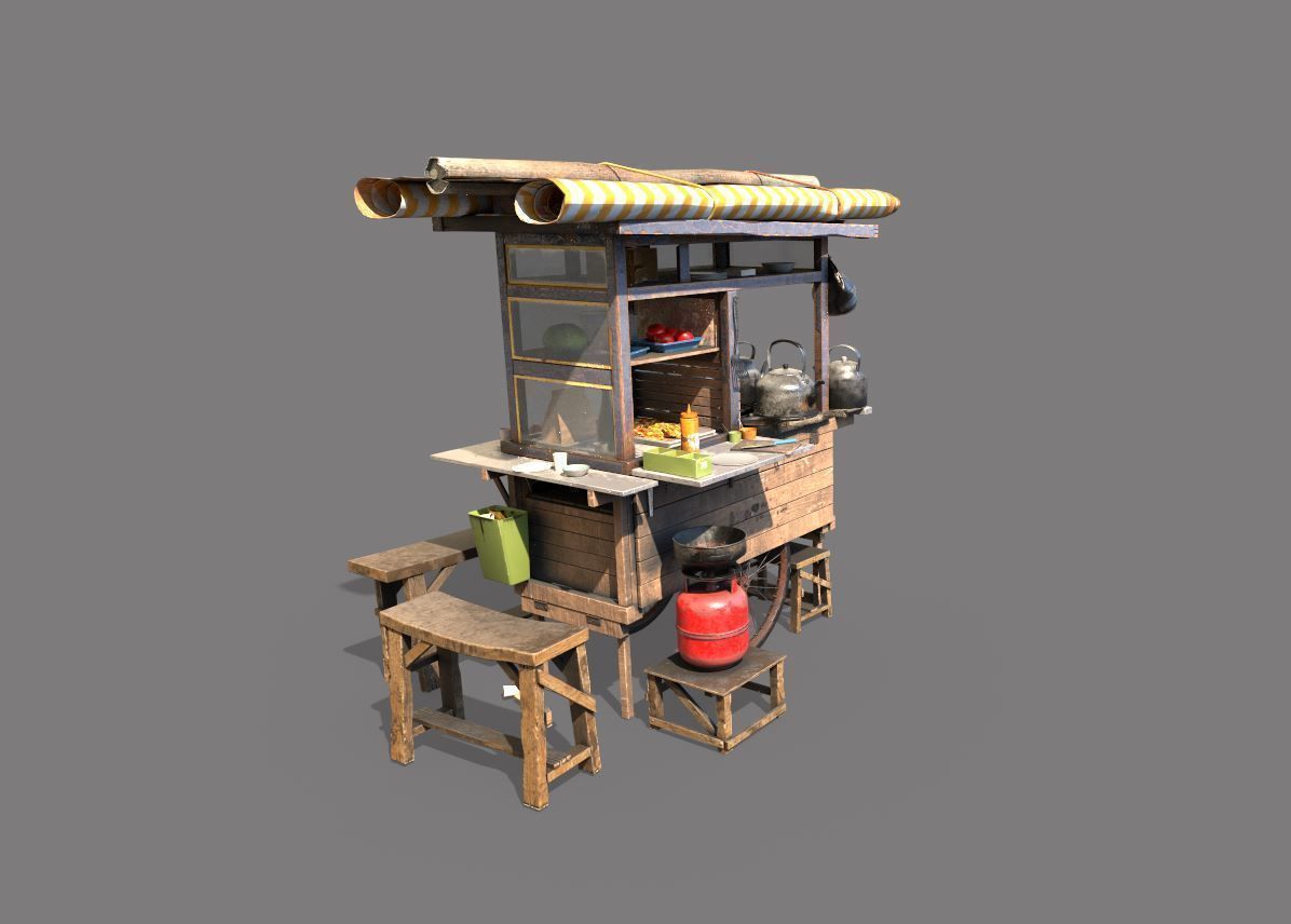 Street Food Cart 3D model_1
