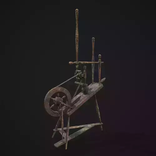 Spinning Wheel Low-poly 3D model