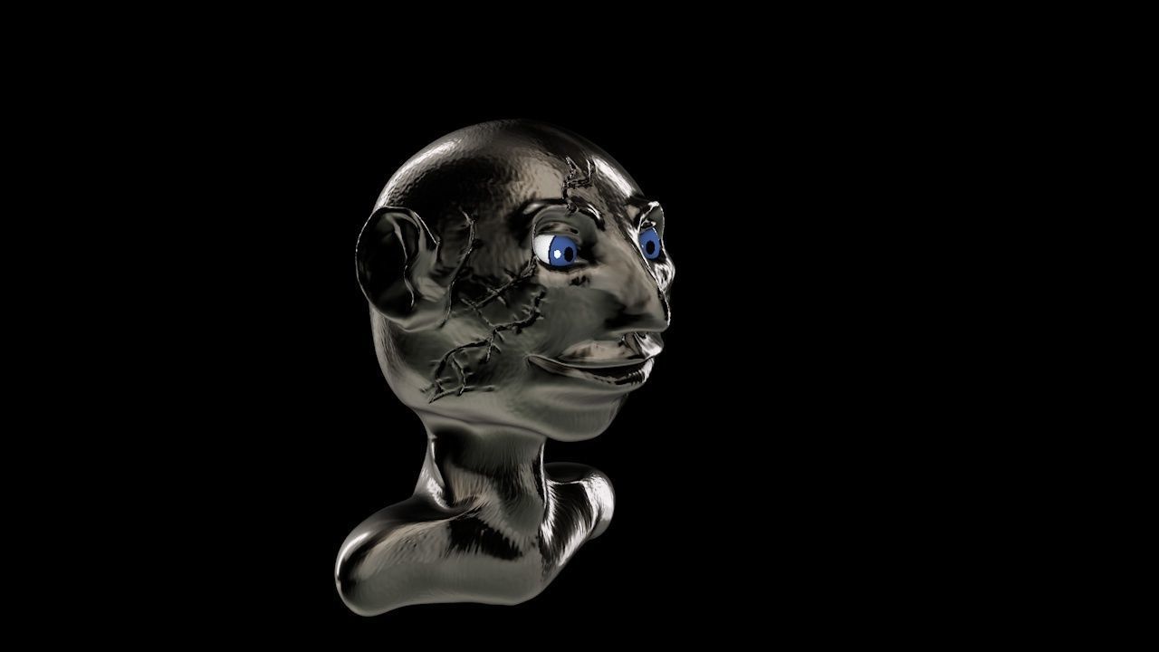 Sculping character Low-poly 3D model_1