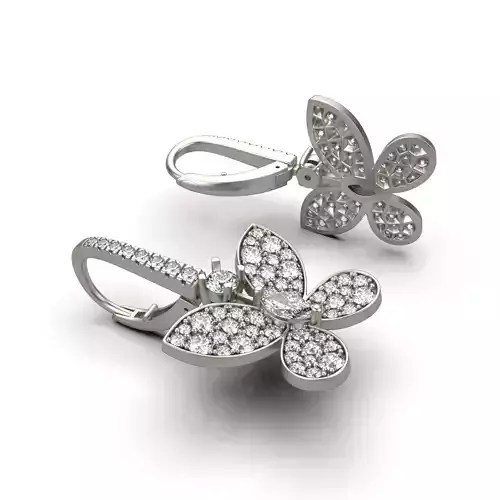 Diamond Butterfly Earrings 