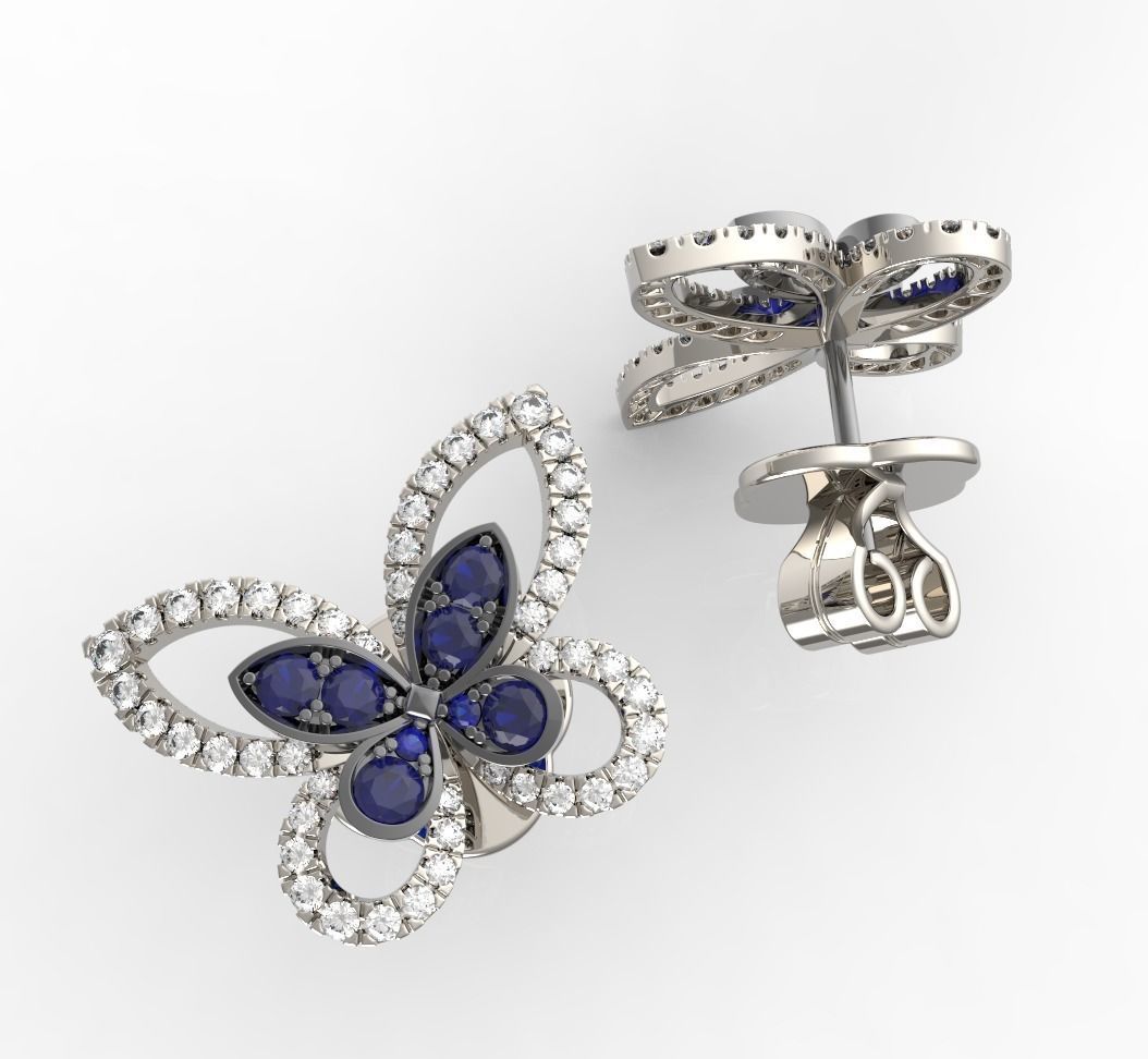 Butterfly Earring Studs  3D print model_9