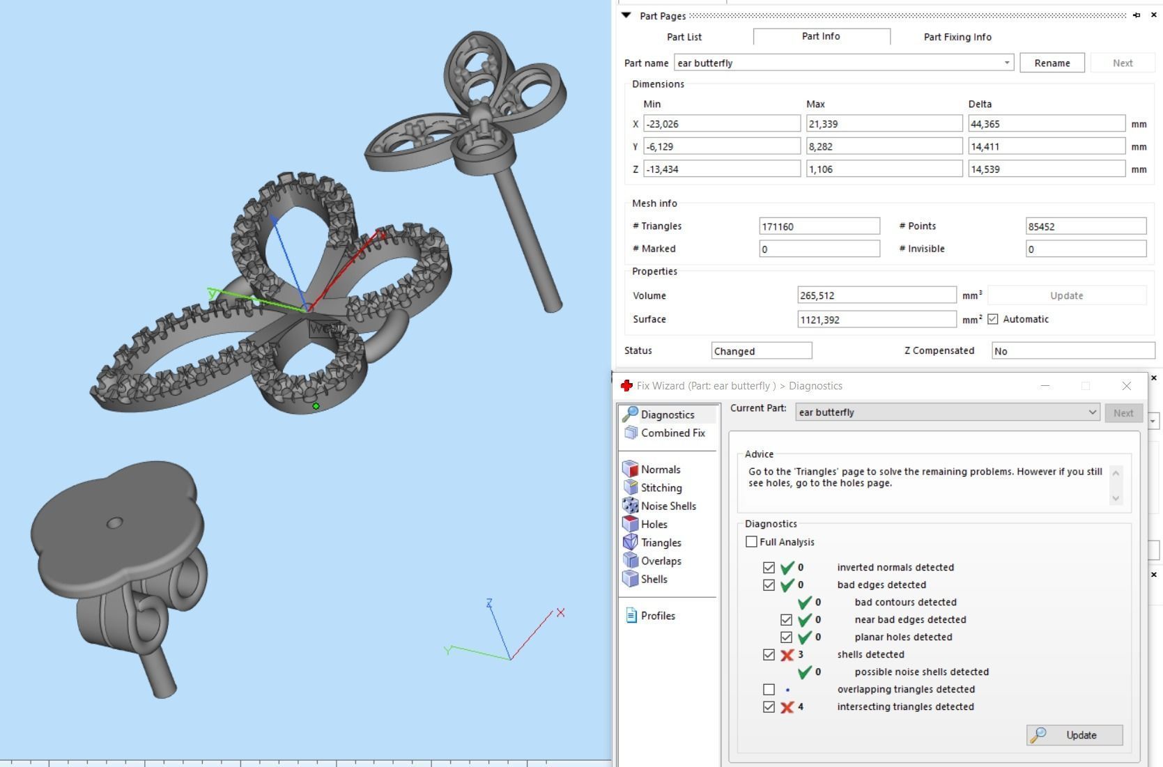 Butterfly Earring Studs  3D print model_10