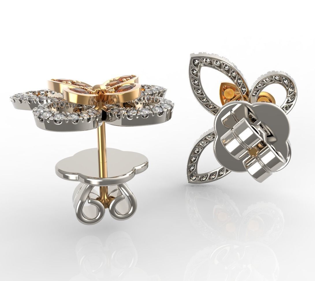 Butterfly Earring Studs  3D print model_6