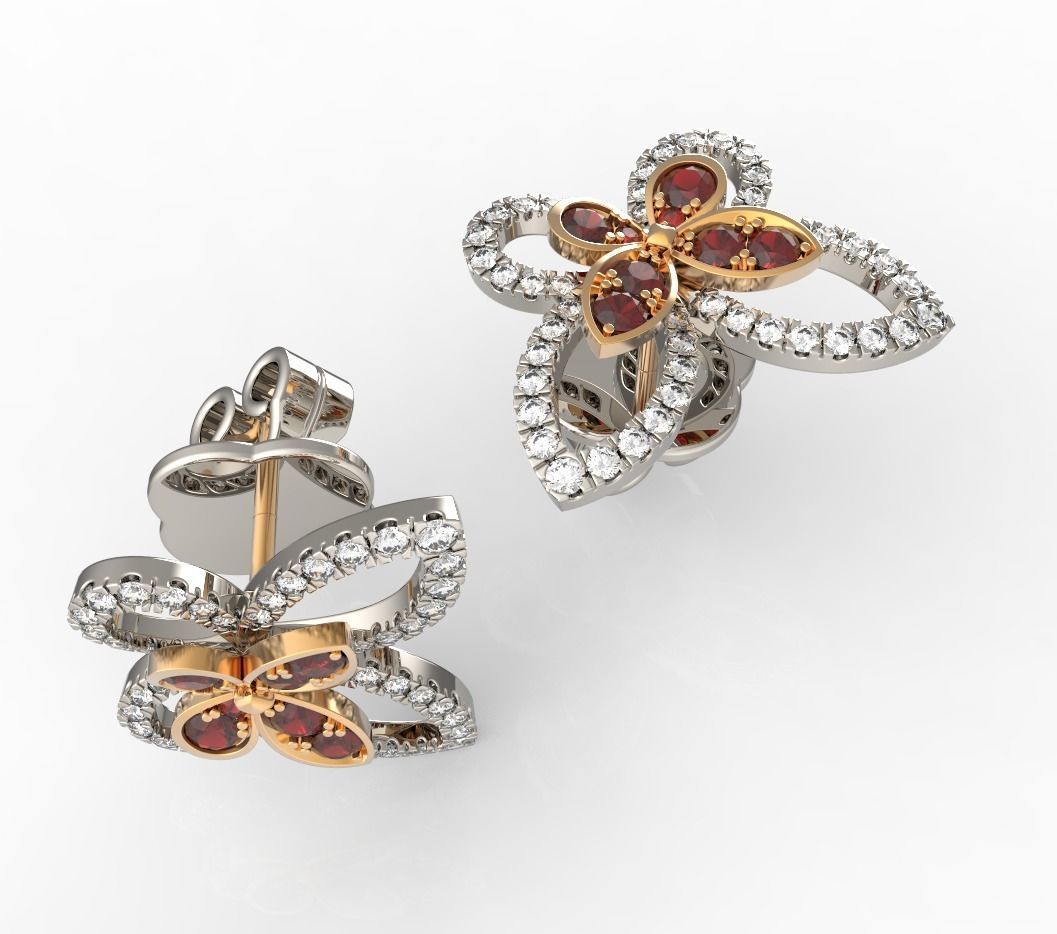 Butterfly Earring Studs  3D print model_8