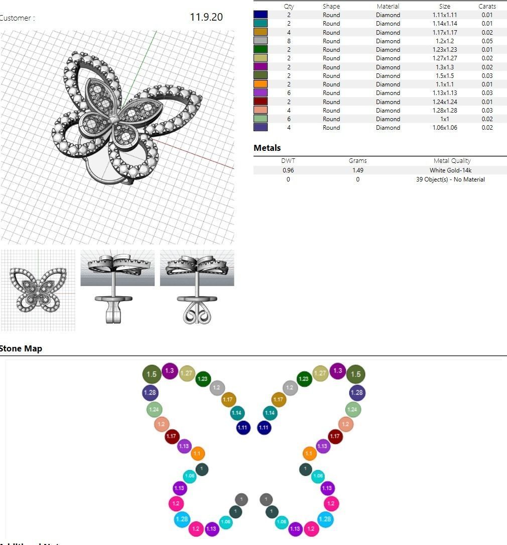Butterfly Earring Studs  3D print model_4