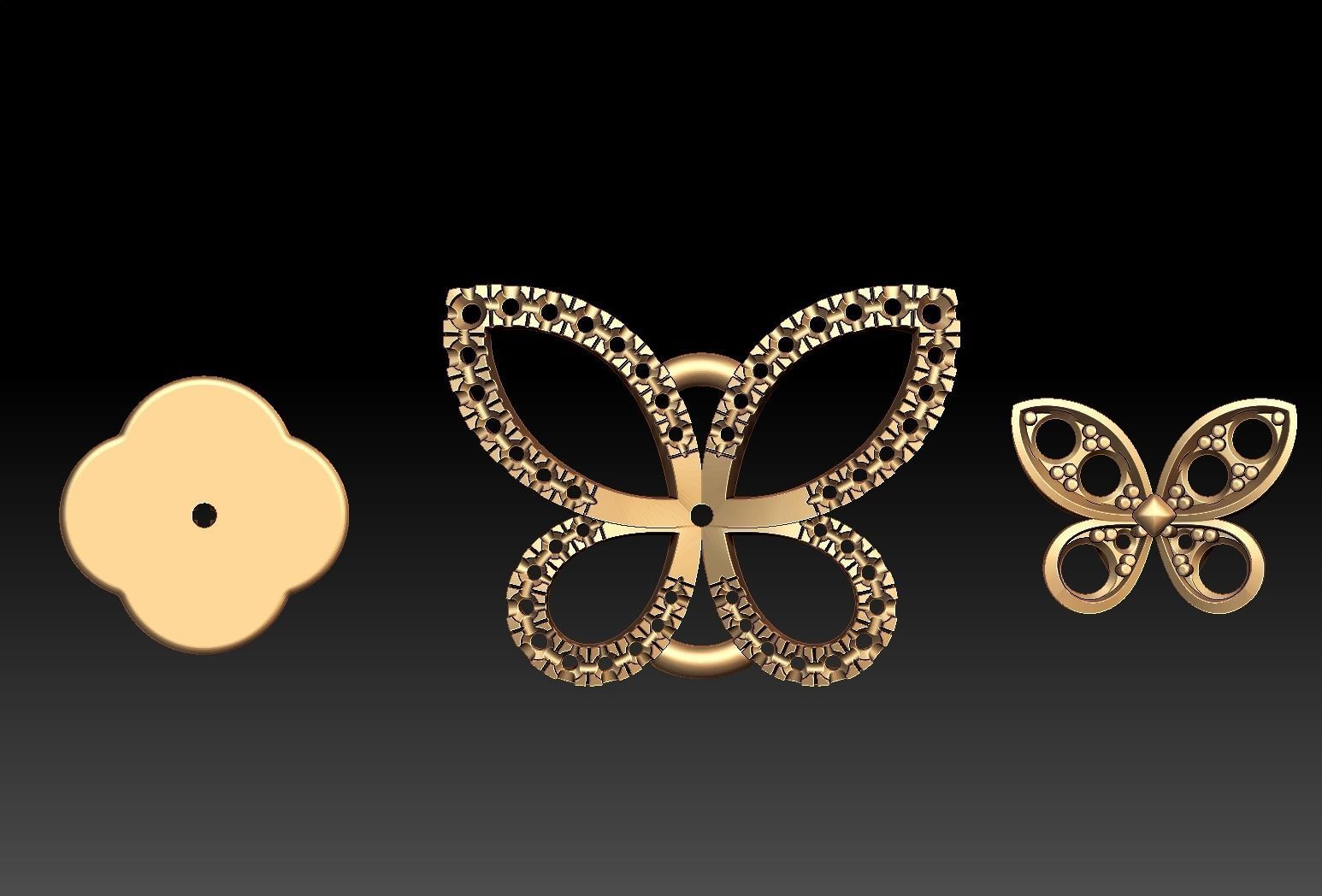 Butterfly Earring Studs  3D print model_15