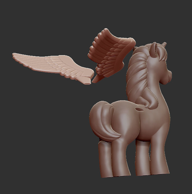 Unicorn toy horse with wings 3D print model_1