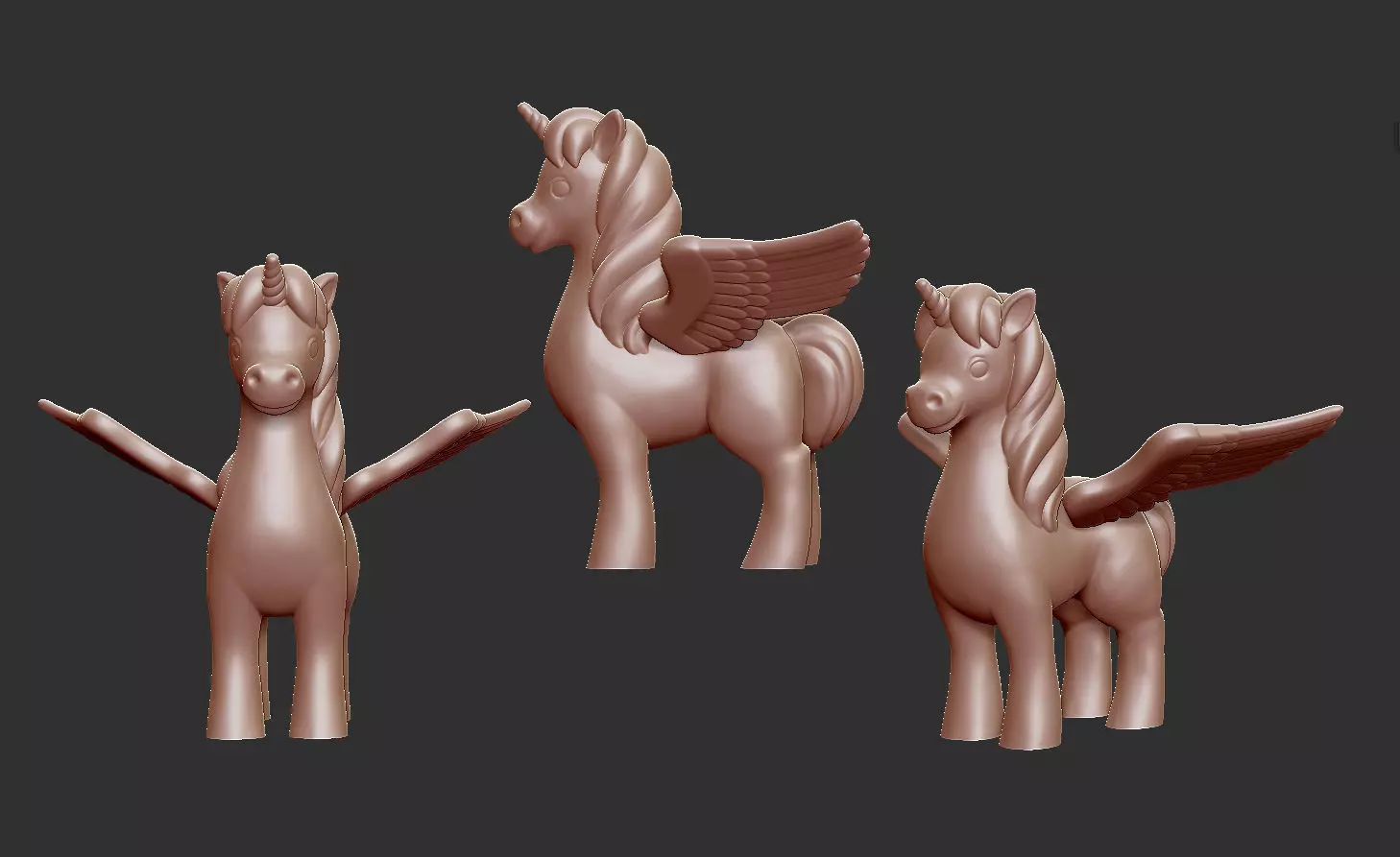 Unicorn toy horse with wings 3D print model_0