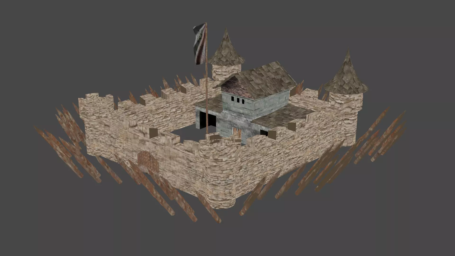 Castle Low-poly 3D model