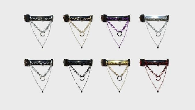 08 Choker Collar C Collection - Character Design Punk Gothic 