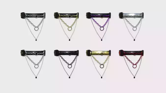 08 Choker Collar C Collection - Character Design Punk Gothic 