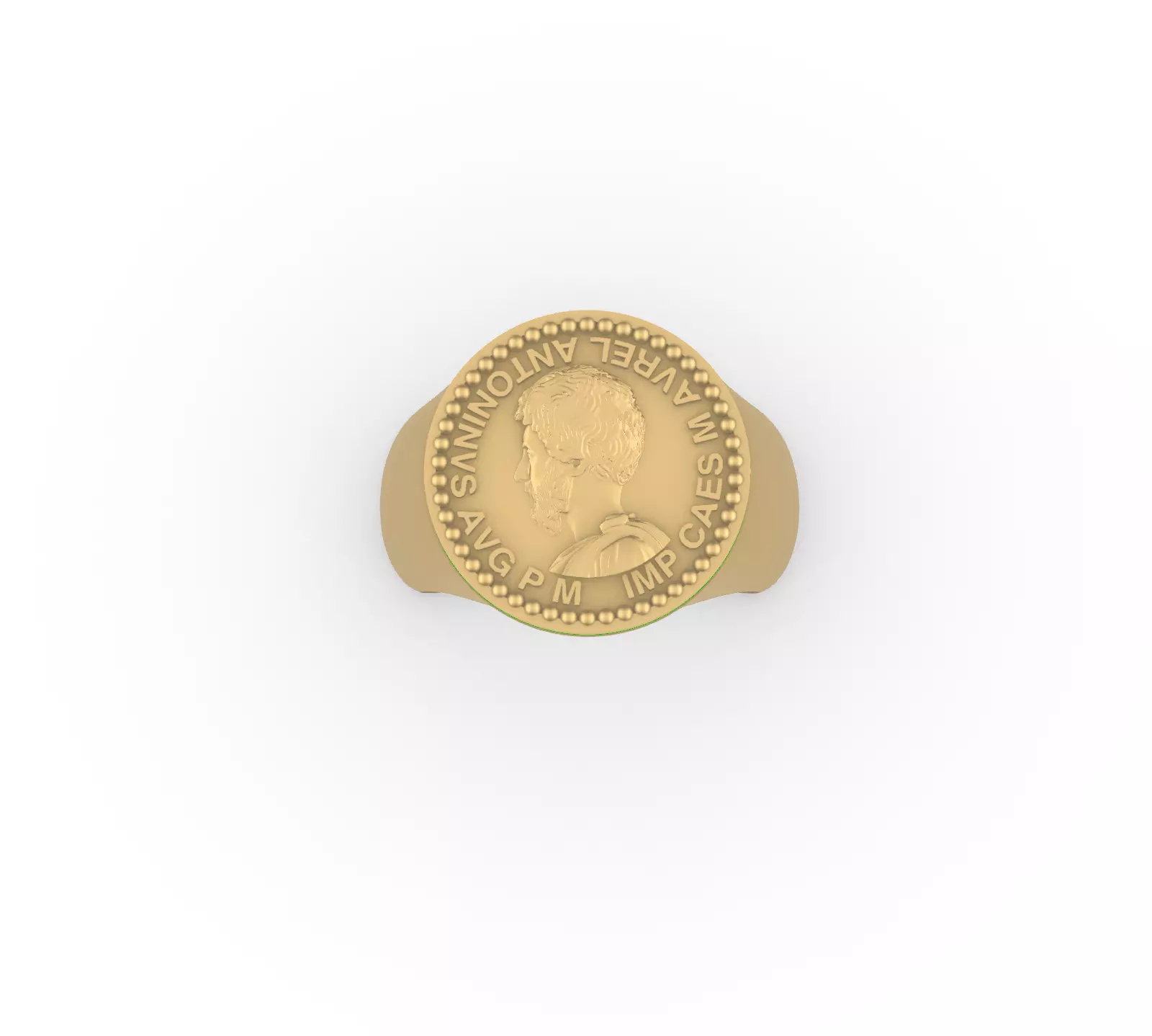Marcus Aurelius Signet Finger Ring Roman King 3D model_0