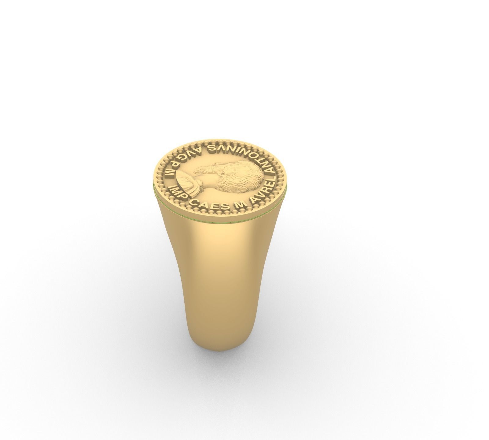 Marcus Aurelius Signet Finger Ring Roman King 3D model_3