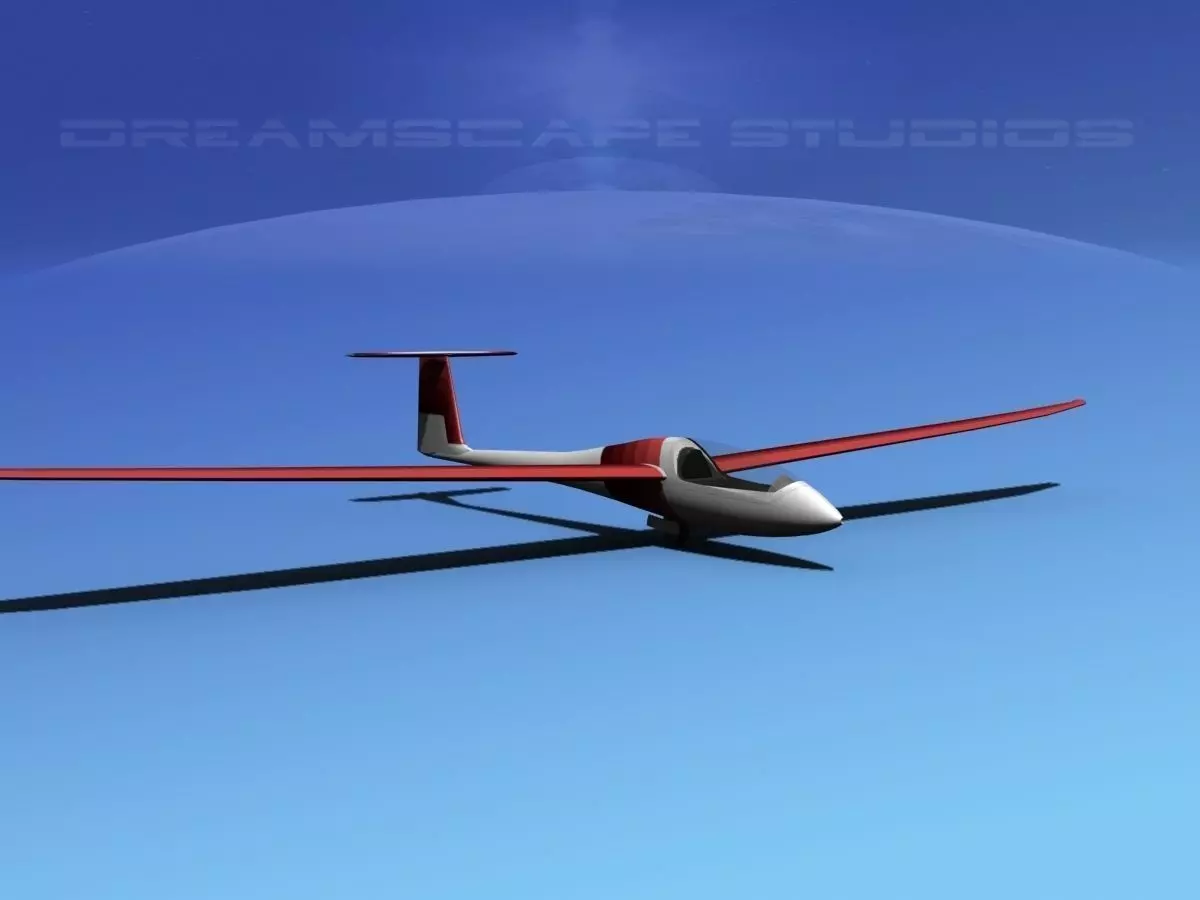 Venture Sailplane Low-poly 3D model_0