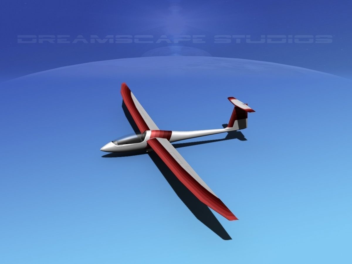 Venture Sailplane Low-poly 3D model_7